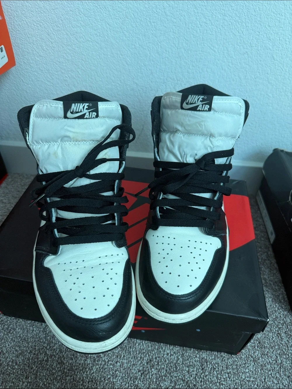 Nike Air Jordan 1 High OG in White, Black & Brown